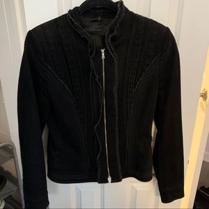 Elie Tahari Black Canvas Layer Jacket